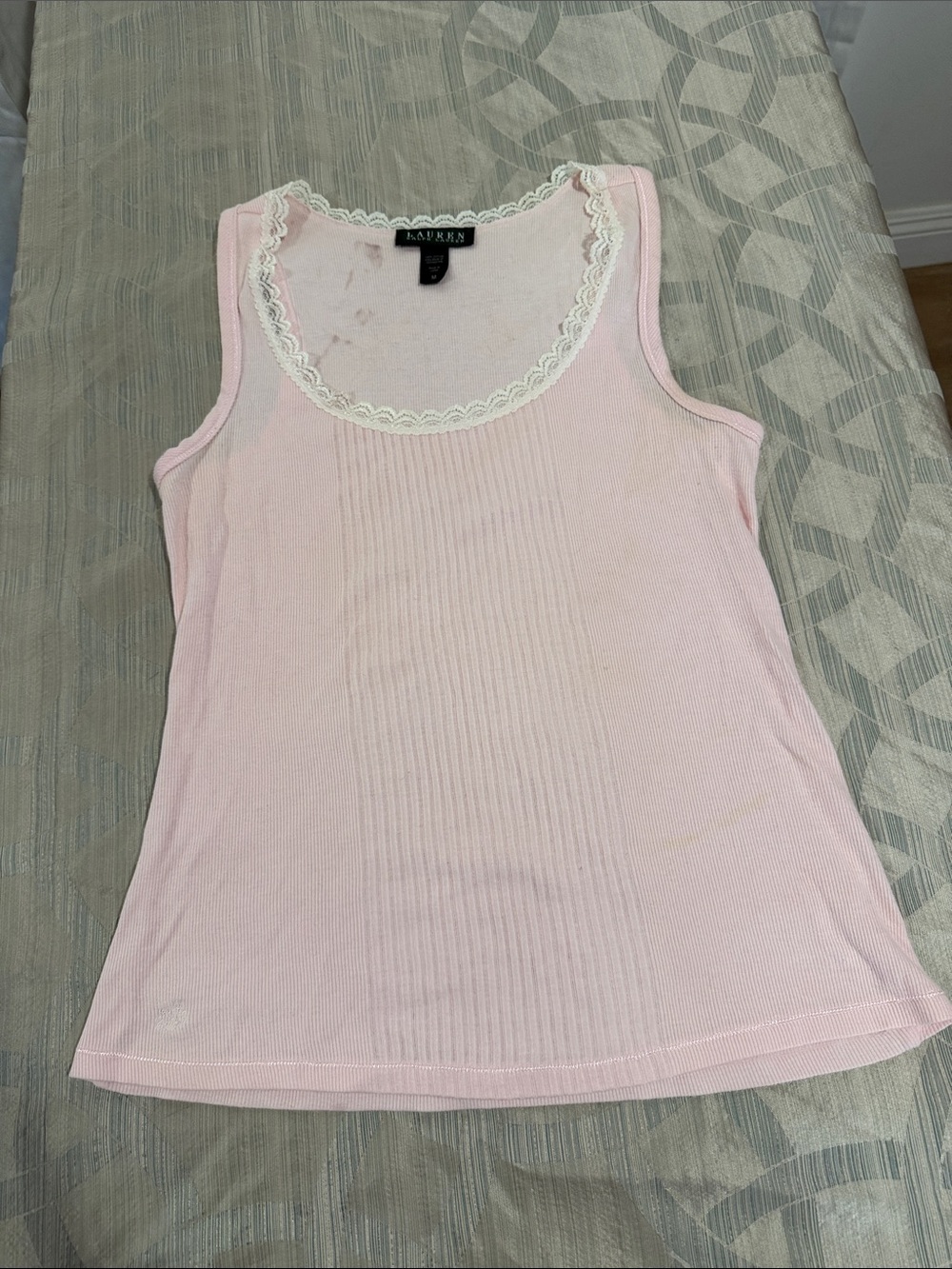 Lauren Ralph Lauren lace border tank top